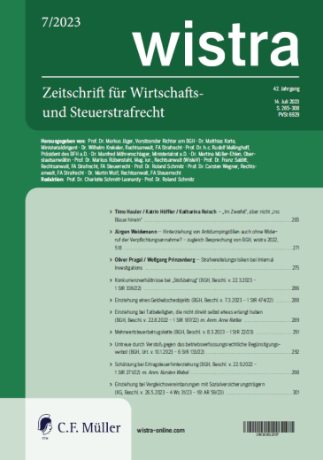  Zeitschrift für Wirtschafts- und Steuerstrafrecht (wistra)