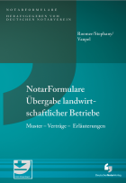NotarFormulare Übergabe landwirtschaftlicher Betriebe