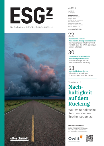  Fachzeitschrift für Nachhaltigkeit und Recht (ESGZ)
